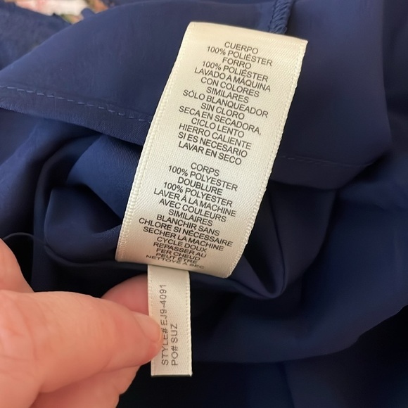 Eliza J. Floral Midi Dress Blue 3/4 Sleeve Size 4 - Picture 14 of 14